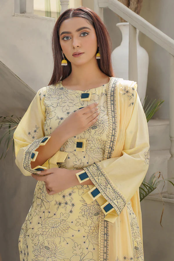 Marjjan Embroidered Lawn MZL-014 (LEMON)