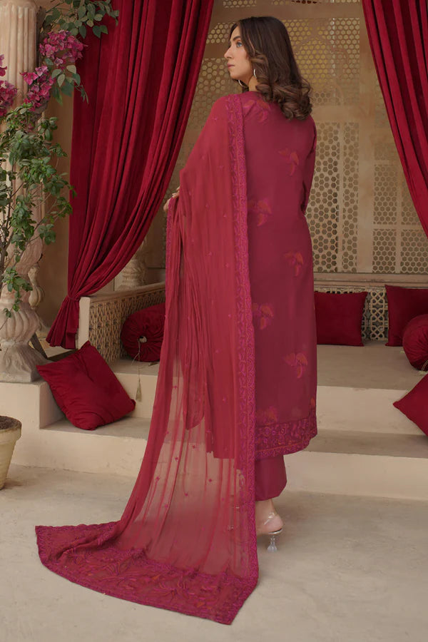 Marjjan Embroidered Lawn MZL-015 (MAROON)
