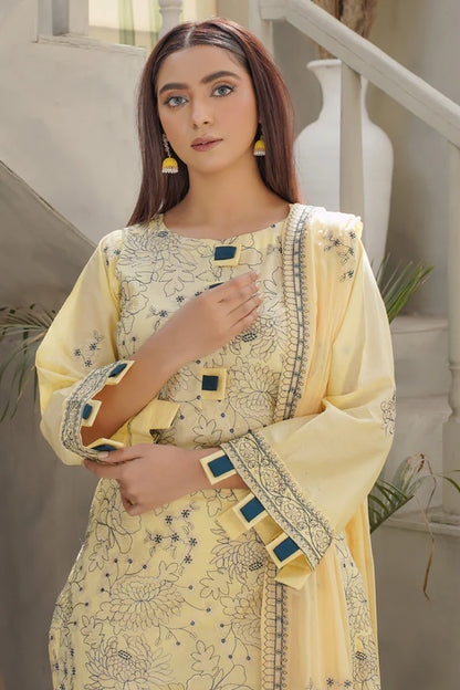 Marjjan Embroidered Lawn MZL-014 (LEMON)
