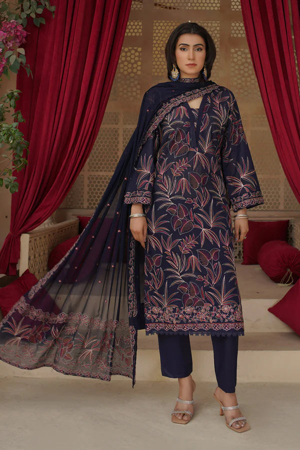 Marjjan Embroidered Lawn MZL-015 (PURPLE)