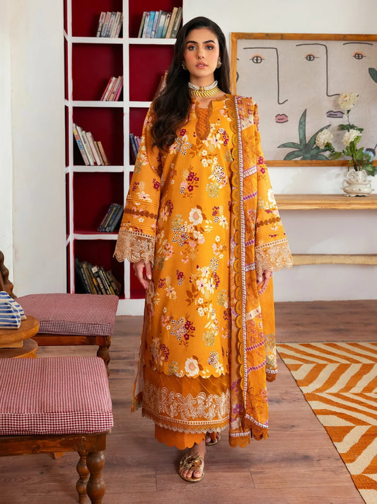 Florent Zync Daily Wear Embroidered Lawn Unstitched 3Pc Suit ZY-10